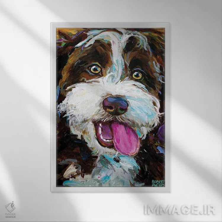 تابلو دکوراتیو آسی دودل شاد ۱ اثر رابرت فلپس - نمای قابدار سفید