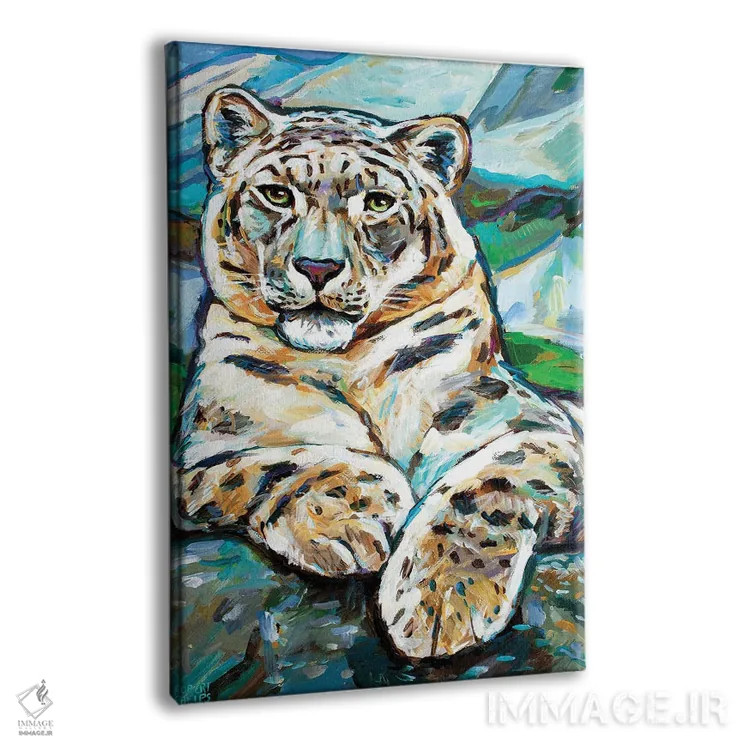 تابلو دکوراتیو پلنگ برفی ۱ اثر رابرت فلپس - نمای پرسپکتیو محصول