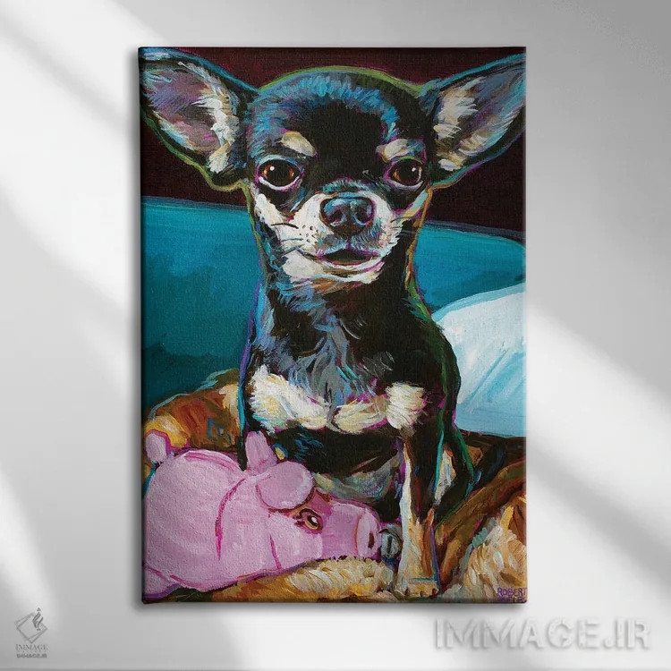 تابلو دکوراتیو بیبی چیهواهوآ عروسکی اثر رابرت فلپس - نمای روبهرو روی دیوار