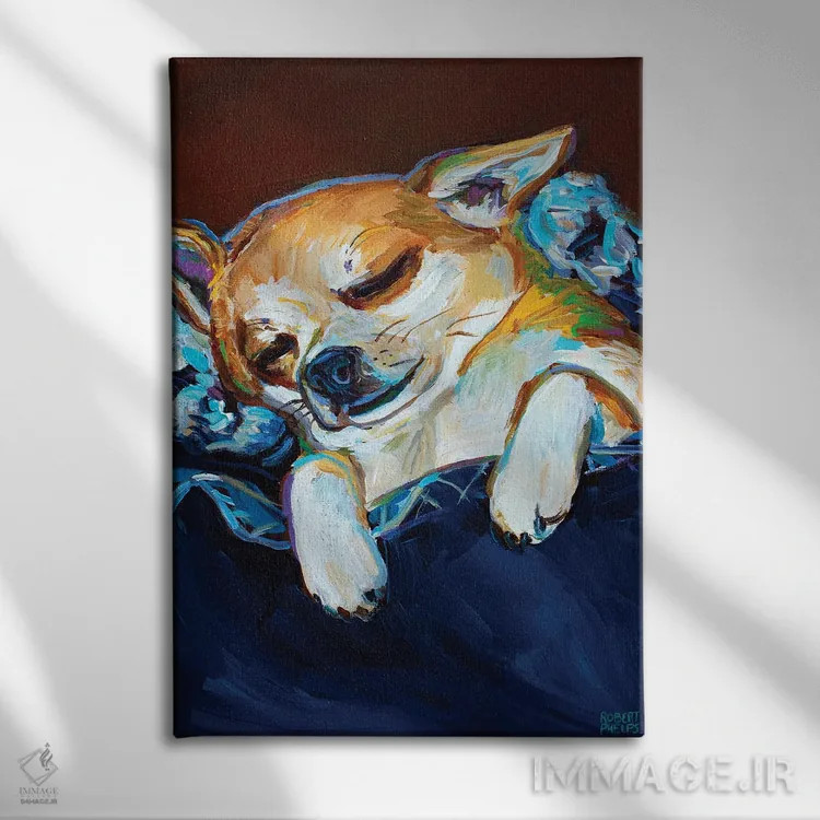 تابلو دکوراتیو ویکتور خواب آلود دو اثر رابرت فلپس - نمای روبهرو روی دیوار