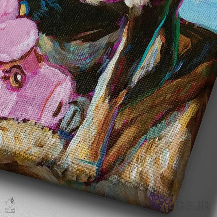 تابلو دکوراتیو بیبی چیهواهوآ عروسکی اثر رابرت فلپس - نمای نزدیک بافت بوم