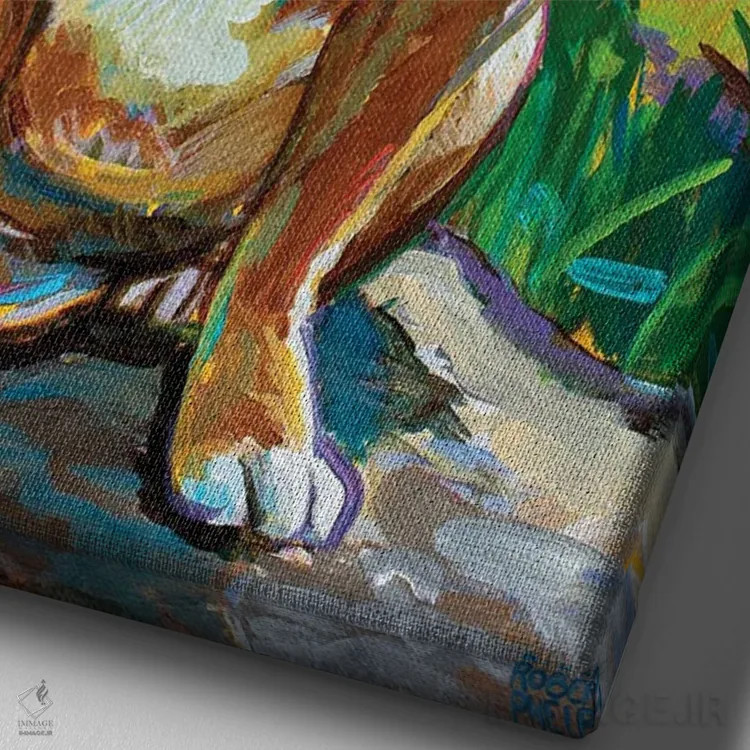 تابلو دکوراتیو پادشاه کوه اثر رابرت فلپس - نمای نزدیک بافت بوم