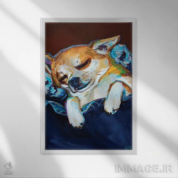 تابلو دکوراتیو ویکتور خواب آلود دو اثر رابرت فلپس - نمای قابدار سفید