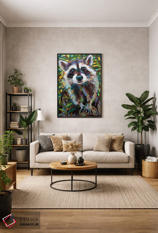 تابلو دکوراتیو راکون کنجکاو ۱ اثر رابرت فلپس - D1B