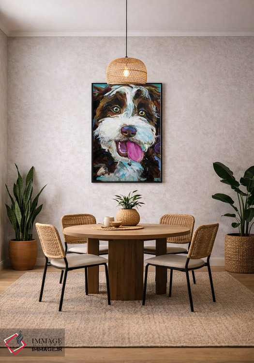 تابلو دکوراتیو آسی دودل روی پس زمینه آبی اثر رابرت فلپس - D5B