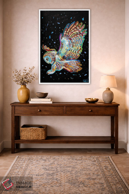 تابلو دکوراتیو جغد خاکستری اثر رابرت فلپس - D2W