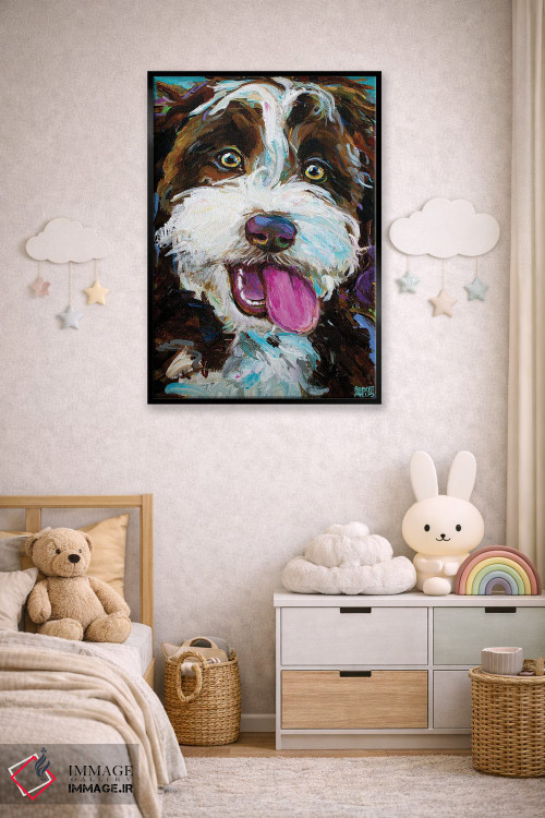 تابلو دکوراتیو آسی دودل روی پس زمینه آبی اثر رابرت فلپس - D6B