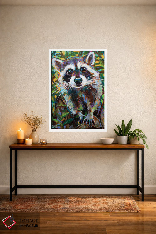 تابلو دکوراتیو راکون کنجکاو ۱ اثر رابرت فلپس - D4W
