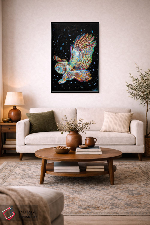 تابلو دکوراتیو جغد خاکستری اثر رابرت فلپس - D3B