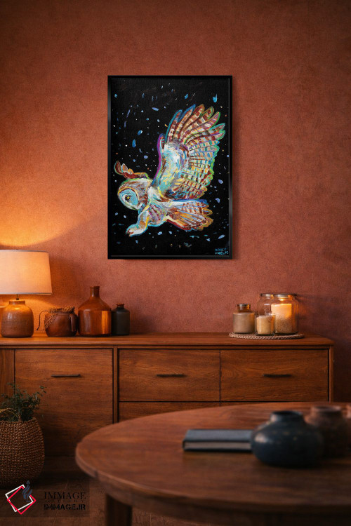 تابلو دکوراتیو جغد خاکستری اثر رابرت فلپس - D5B