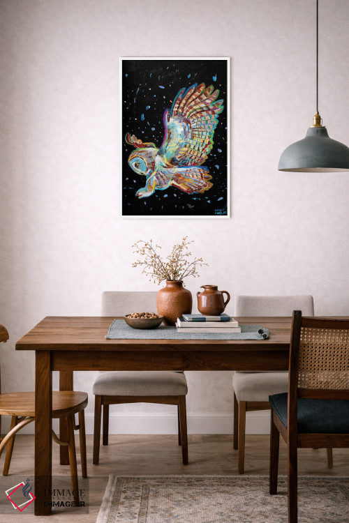 تابلو دکوراتیو جغد خاکستری اثر رابرت فلپس - D6W