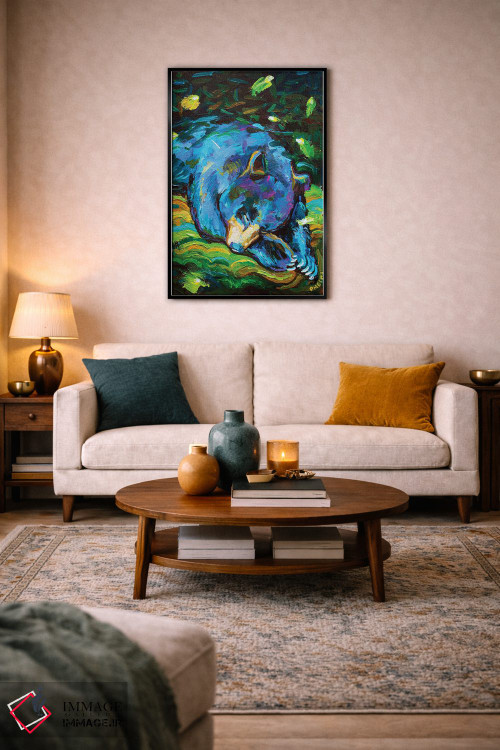 تابلو دکوراتیو خرس خواب آلود اثر رابرت فلپس - D4B