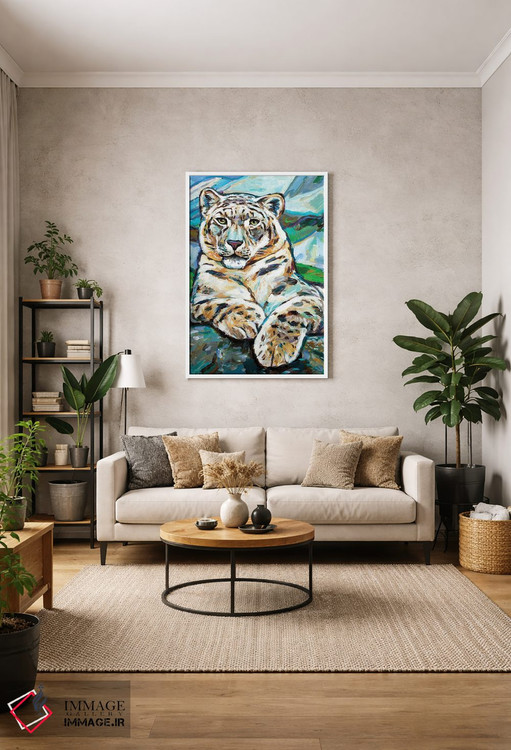 تابلو دکوراتیو پلنگ برفی ۱ اثر رابرت فلپس - D1W