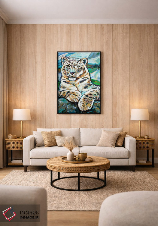 تابلو دکوراتیو پلنگ برفی ۱ اثر رابرت فلپس - D2B