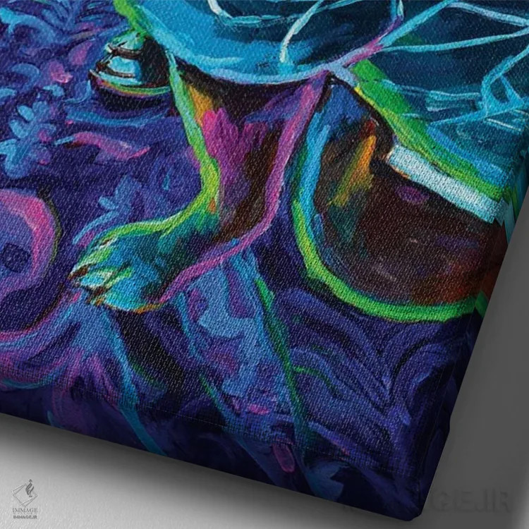 تابلو دکوراتیو پیتبول ترسناک اثر رابرت فلپس - نمای نزدیک بافت بوم