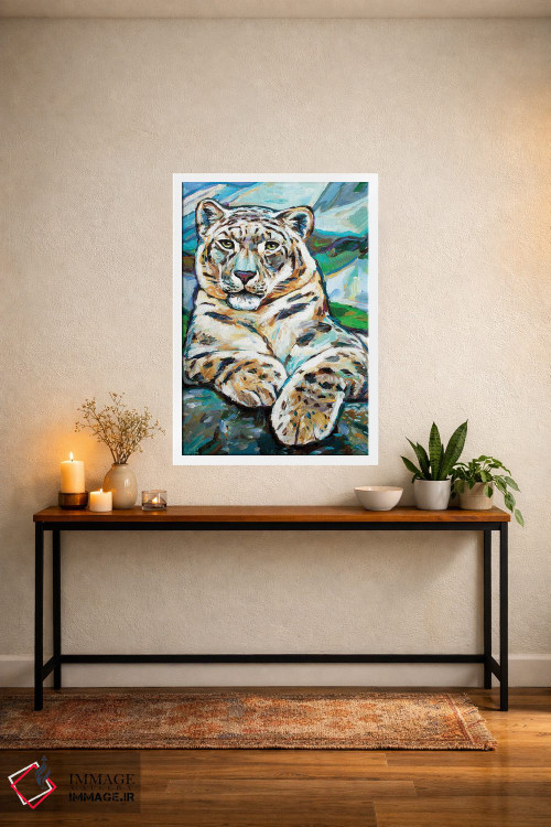 تابلو دکوراتیو پلنگ برفی ۱ اثر رابرت فلپس - D3W