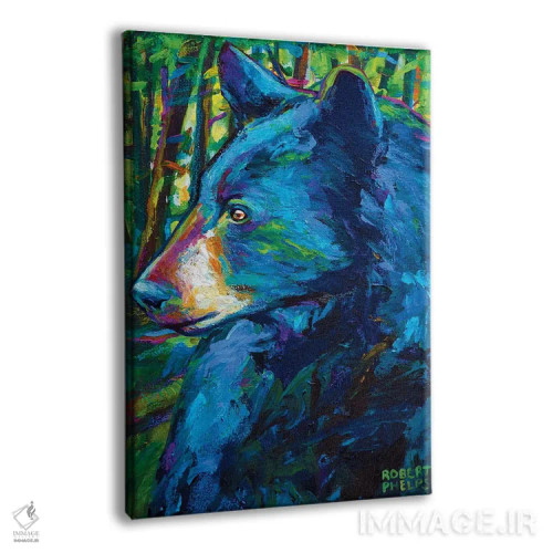 تابلو دکوراتیو خرس جنگلی اثر رابرت فلپس - نمای پرسپکتیو محصول