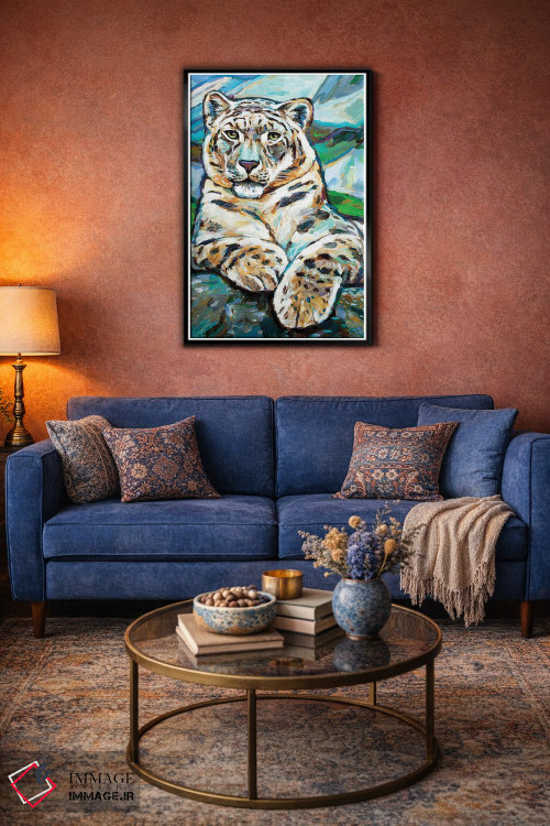 تابلو دکوراتیو پلنگ برفی ۱ اثر رابرت فلپس - D5B