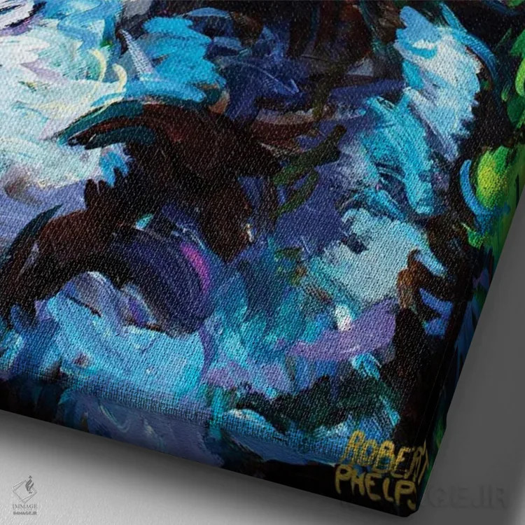 تابلو دکوراتیو فایپو کوهستانی دو اثر رابرت فلپس - نمای نزدیک بافت بوم