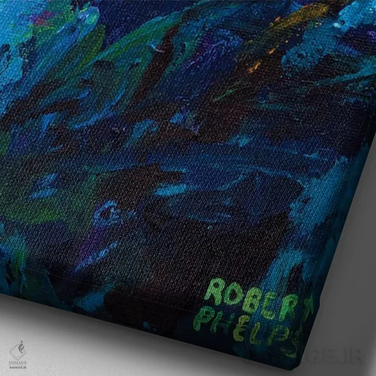 تابلو دکوراتیو خرس جنگلی اثر رابرت فلپس - نمای نزدیک بافت بوم