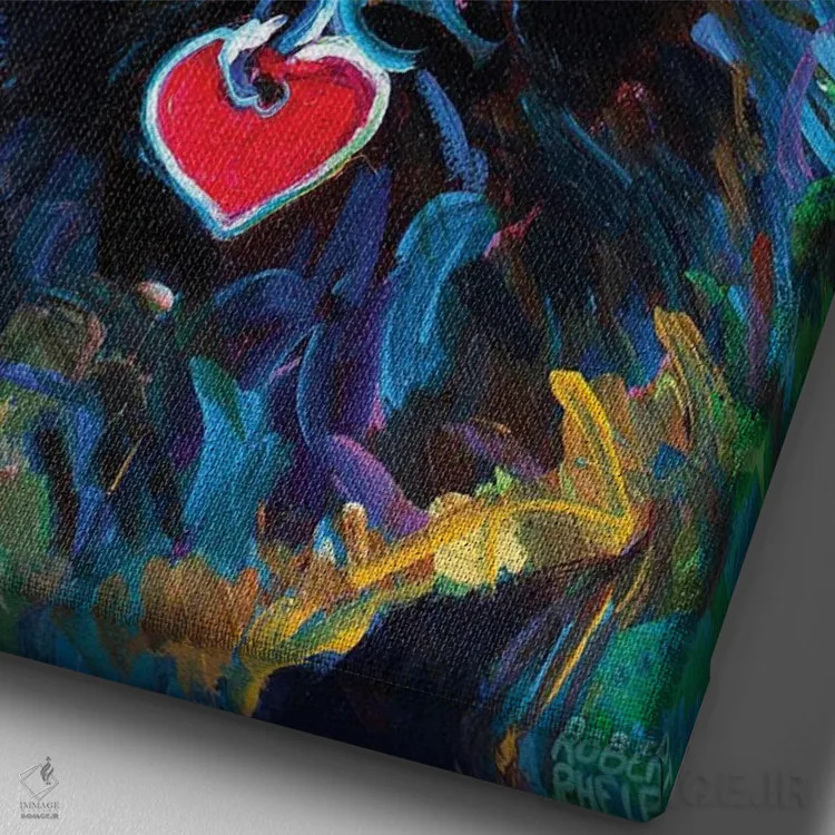 تابلو دکوراتیو روبی اثر رابرت فلپس - نمای نزدیک بافت بوم