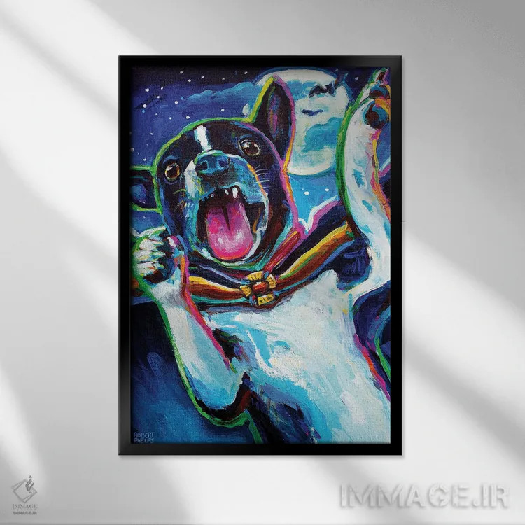 تابلو دکوراتیو توله سگ خون آشام یک اثر رابرت فلپس - نمای قابدار مشکی