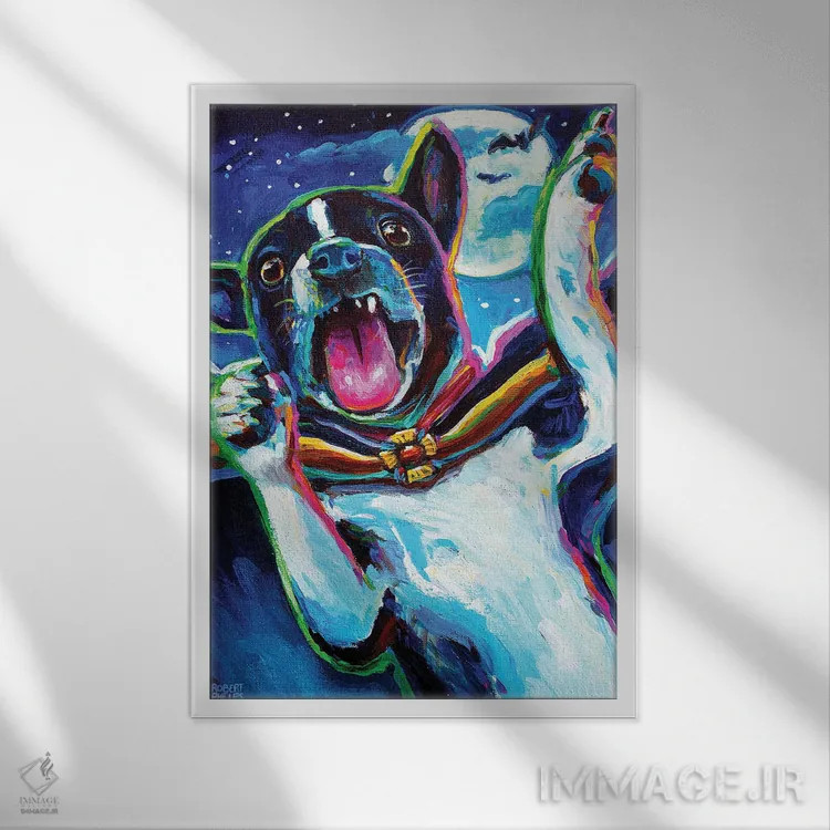 تابلو دکوراتیو توله سگ خون آشام یک اثر رابرت فلپس - نمای قابدار سفید