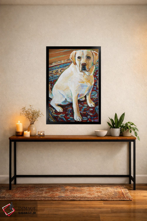 تابلو دکوراتیو تنی لابرادور بلوند اثر رابرت فلپس - D5B
