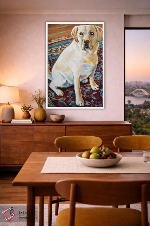 تابلو دکوراتیو تنی لابرادور بلوند اثر رابرت فلپس - D6W