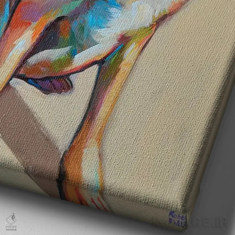 تابلو دکوراتیو ژرمن شپرد اثر رابرت فلپس - نمای نزدیک بافت بوم