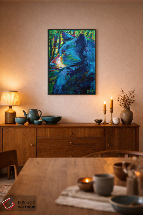 تابلو دکوراتیو خرس جنگلی اثر رابرت فلپس - D6B