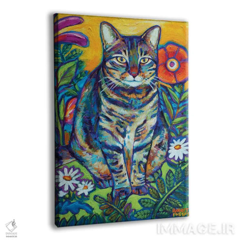تابلو دکوراتیو گربه باغی اثر رابرت فلپس - نمای پرسپکتیو محصول
