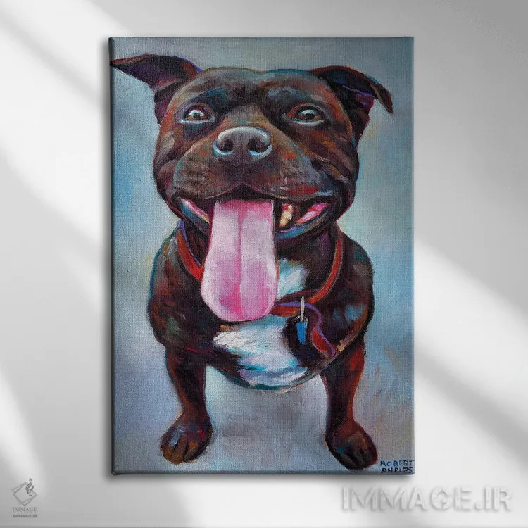 تابلو دکوراتیو پیتبول اثر رابرت فلپس - نمای روبهرو روی دیوار