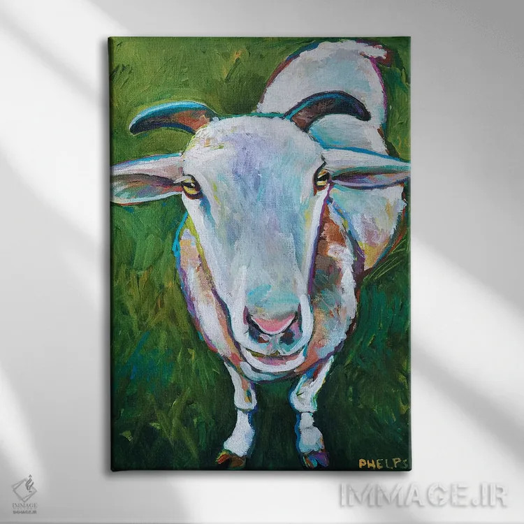 تابلو دکوراتیو گوسفند اثر رابرت فلپس - نمای روبهرو روی دیوار