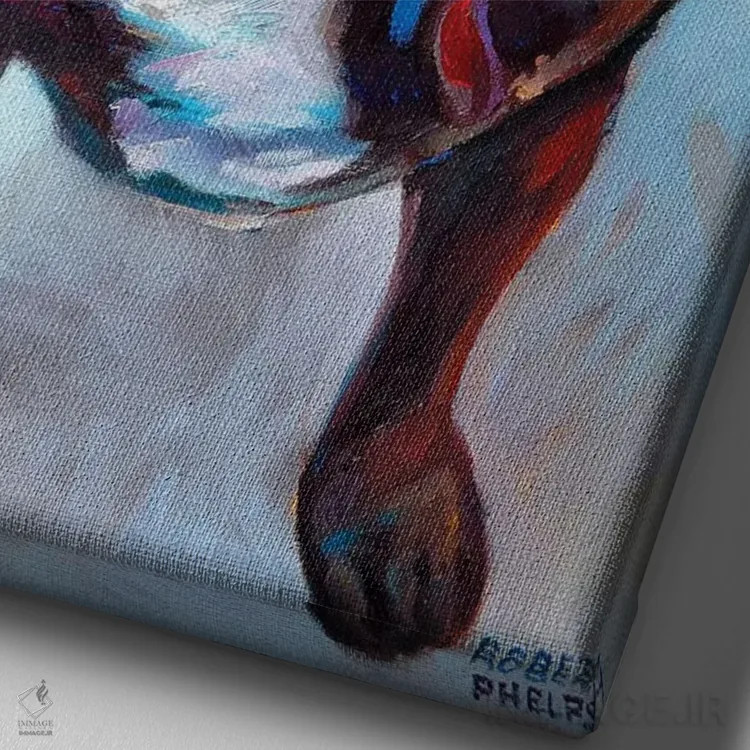 تابلو دکوراتیو پیتبول اثر رابرت فلپس - نمای نزدیک بافت بوم