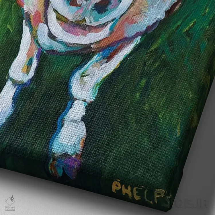 تابلو دکوراتیو گوسفند اثر رابرت فلپس - نمای نزدیک بافت بوم