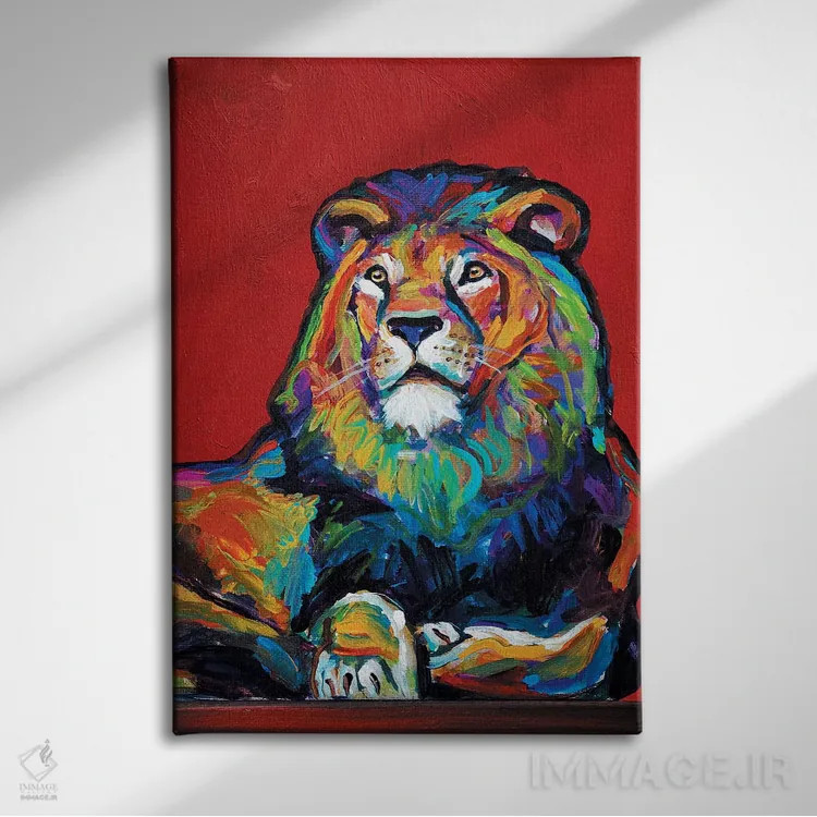 تابلو دکوراتیو شیر اثر رابرت فلپس - نمای روبهرو روی دیوار