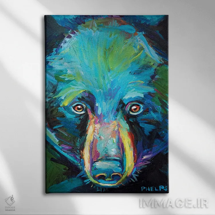 تابلو دکوراتیو خرس روحانی اثر رابرت فلپس - نمای روبهرو روی دیوار