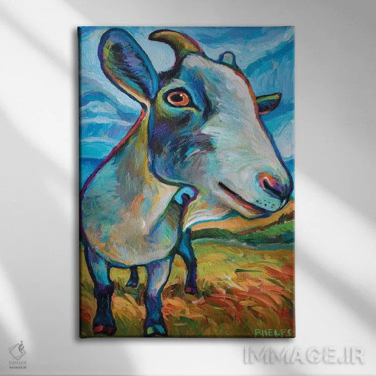 تابلو دکوراتیو بز وان اثر رابرت فلپس - نمای روبهرو روی دیوار