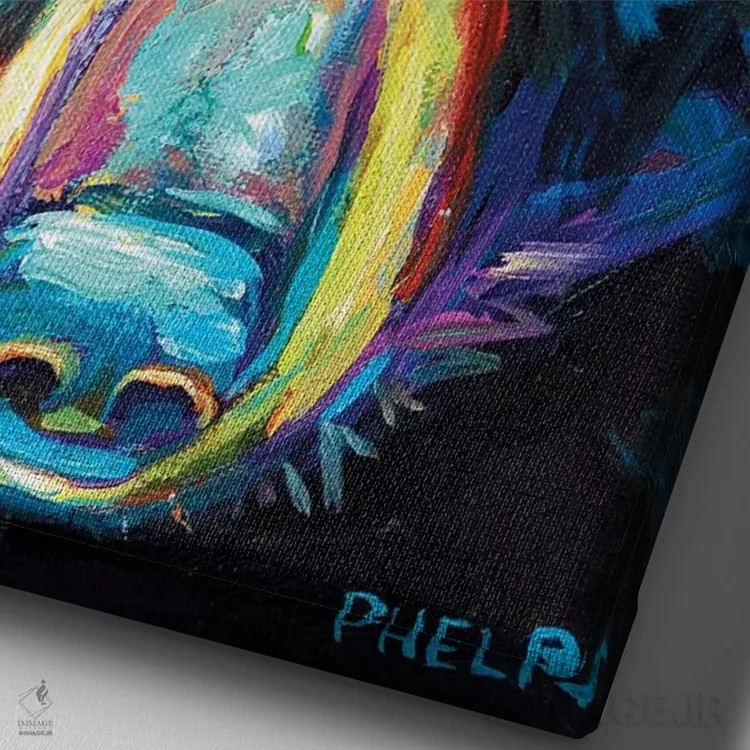 تابلو دکوراتیو خرس روحانی اثر رابرت فلپس - نمای نزدیک بافت بوم