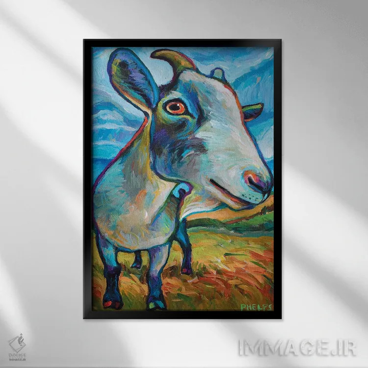 تابلو دکوراتیو بز وان اثر رابرت فلپس - نمای قابدار مشکی