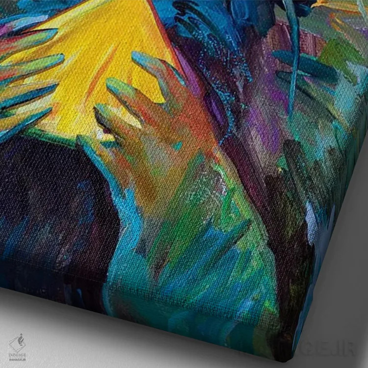 تابلو دکوراتیو شیرینی های تابستانی اثر رابرت فلپس - نمای نزدیک بافت بوم