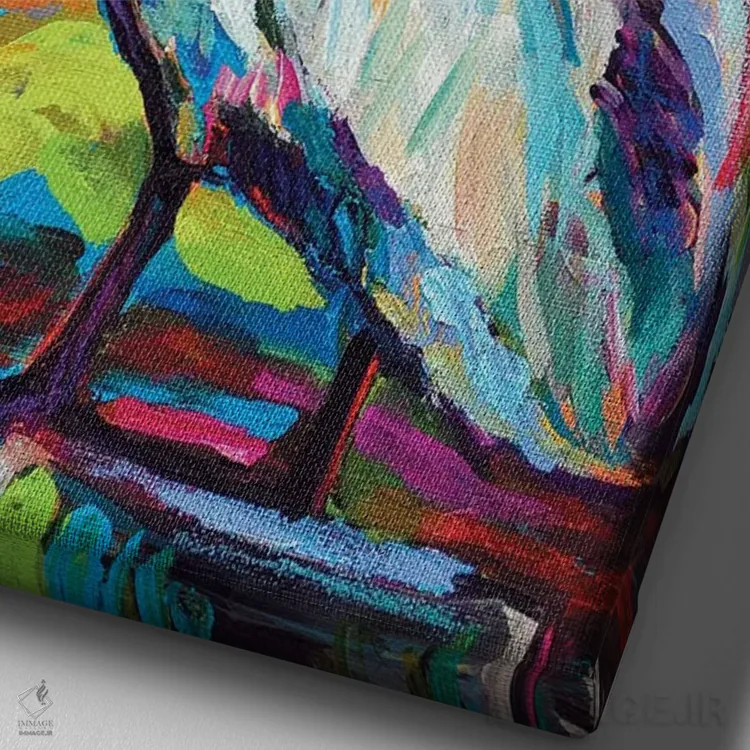 تابلو دکوراتیو پلیکان اثر رابرت فلپس - نمای نزدیک بافت بوم