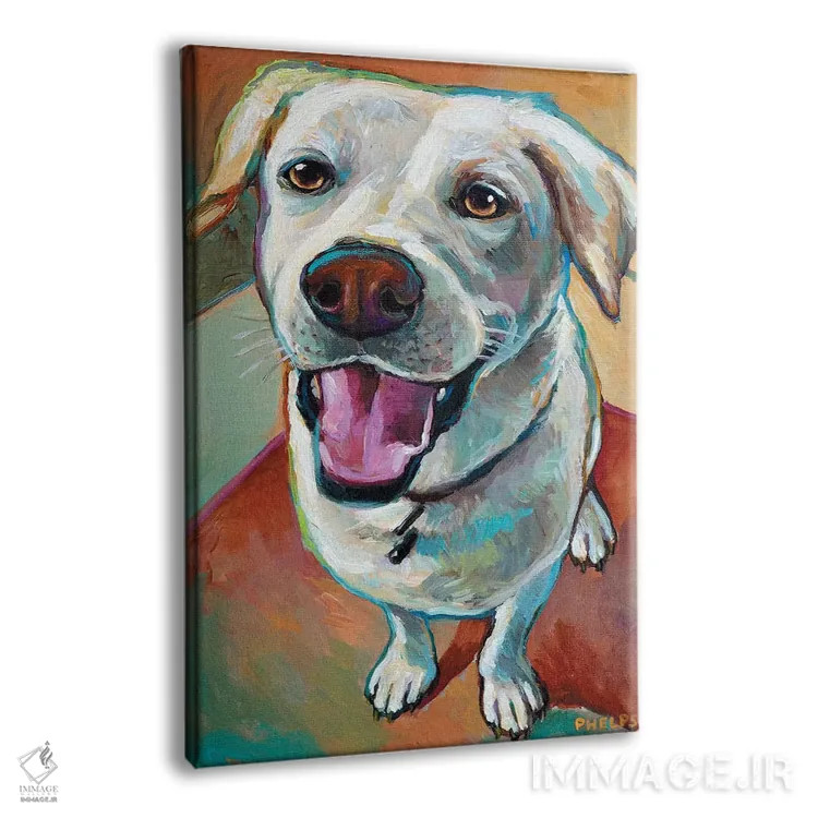 تابلو دکوراتیو لابرادور بلوند اثر رابرت فلپس - نمای پرسپکتیو محصول