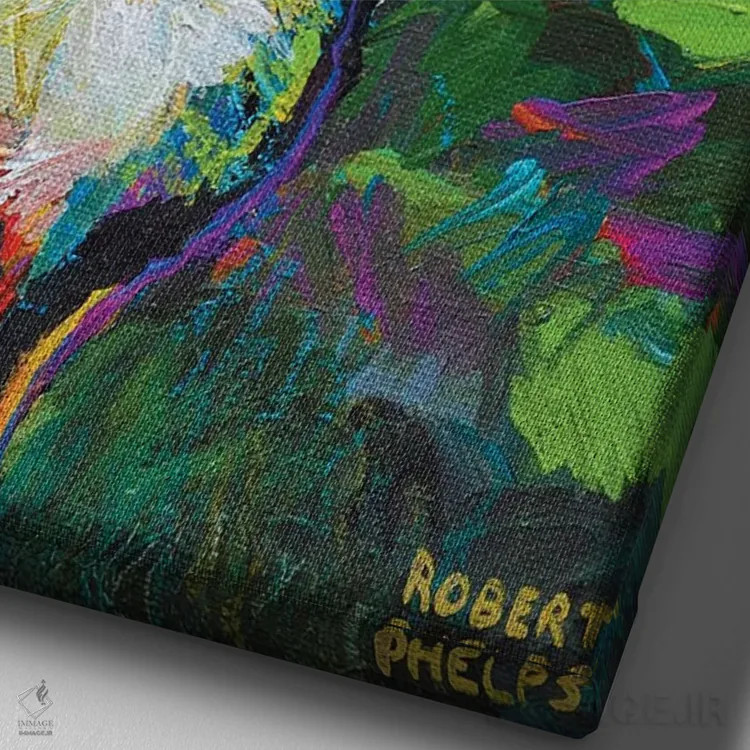 تابلو دکوراتیو تئو بز اثر رابرت فلپس - نمای نزدیک بافت بوم