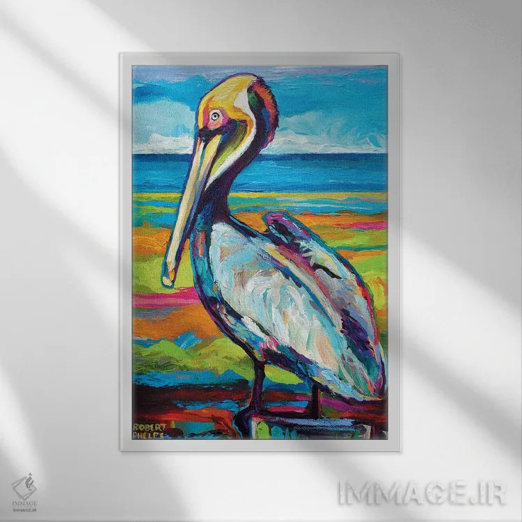 تابلو دکوراتیو پلیکان اثر رابرت فلپس - نمای قابدار سفید