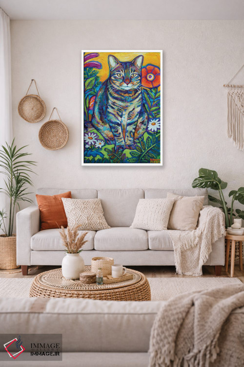 تابلو دکوراتیو گربه باغی اثر رابرت فلپس - D1W