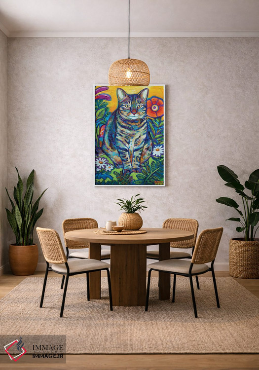 تابلو دکوراتیو گربه باغی اثر رابرت فلپس - D2W