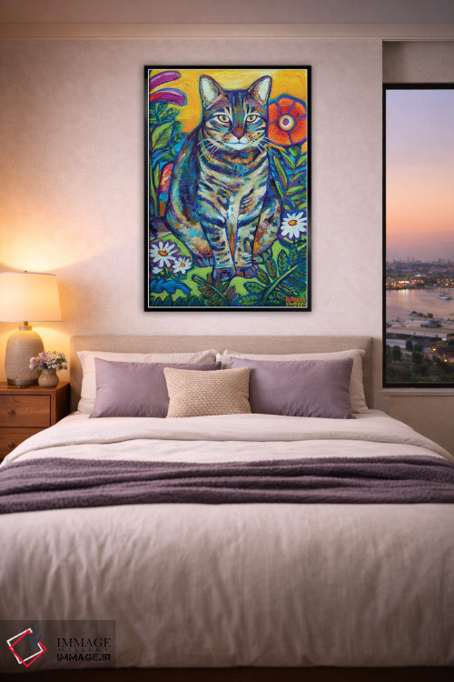 تابلو دکوراتیو گربه باغی اثر رابرت فلپس - D5B