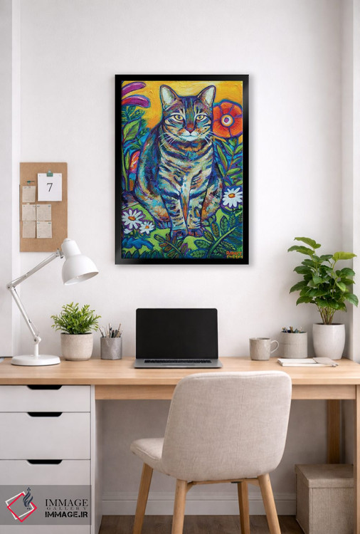 تابلو دکوراتیو گربه باغی اثر رابرت فلپس - D6B